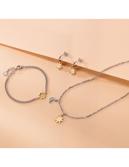 Collana Morellato Donna Luna e Stella Bicolore con Cristallo (SAUY03)