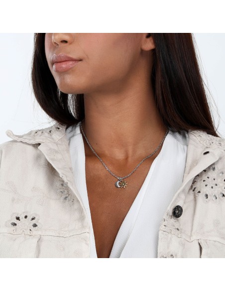 Collana Morellato Donna Luna e Stella Bicolore con Cristallo (SAUY03)