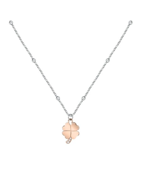 Collana Morellato Donna Quadrifoglio Rose Gold con Cristallo (SAUY05