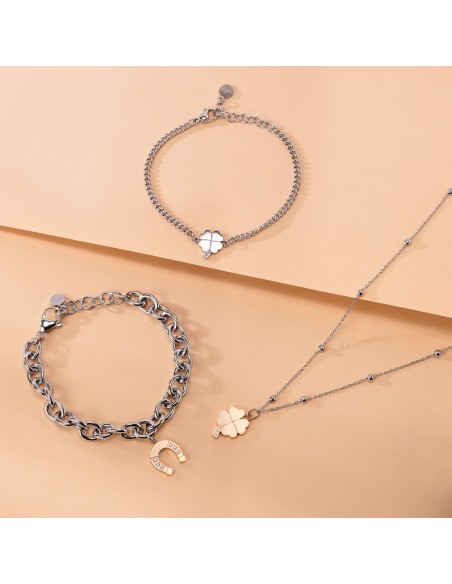 Collana Morellato Donna Quadrifoglio Rose Gold con Cristallo (SAUY05
