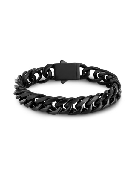 Bracciale Uomo Sector Bold Nero in Acciaio Maglia Grossa (SAXS06)