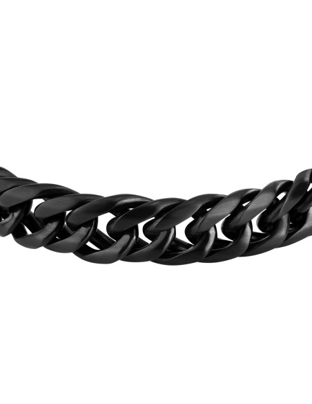 Bracciale Uomo Sector Bold Nero in Acciaio Maglia Grossa (SAXS06)