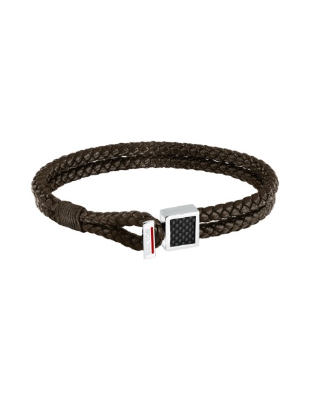 Bracciale Sector Uomo Pelle Marrone Intrecciata (SZV128)