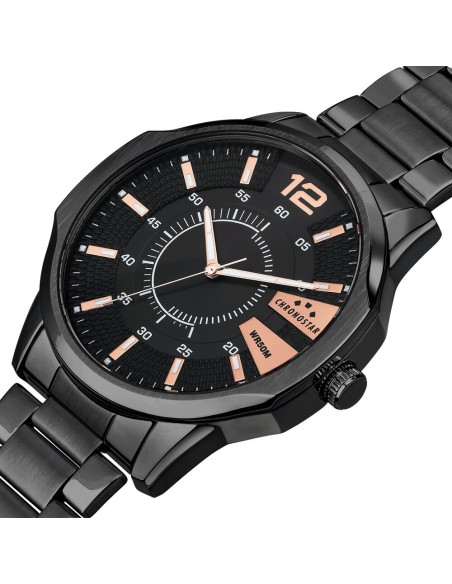Chronostar Brave – Orologio Uomo Nero Acciaio e Dettagli Oro (R3753115001)