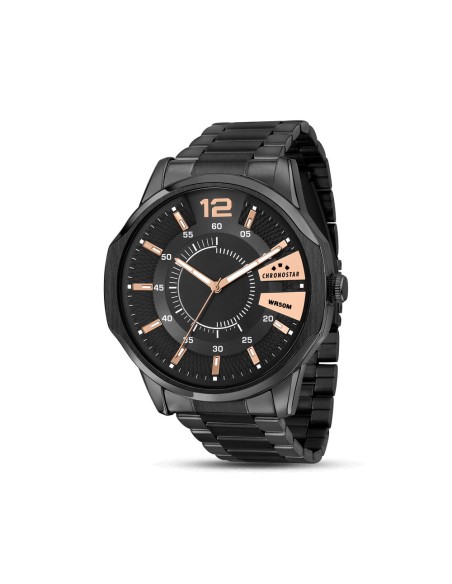 Chronostar Brave – Orologio Uomo Nero Acciaio e Dettagli Oro (R3753115001)