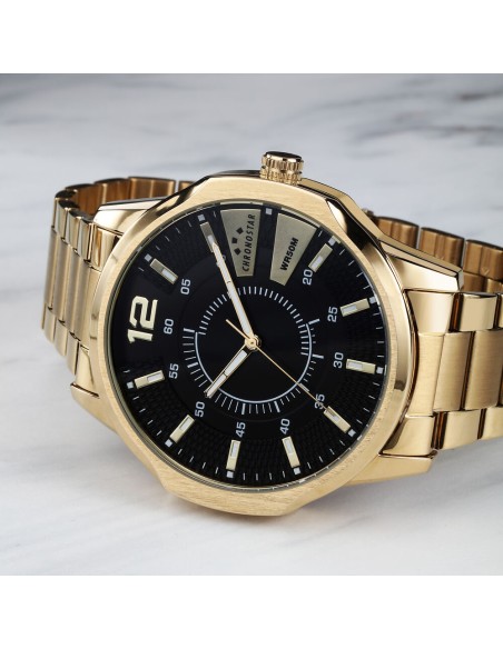 Chronostar Brave – Orologio Uomo Acciaio Oro con Datario (R3753115002)