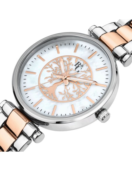 B&G Belle – Orologio Donna Silver Oro Rosa con Fiori (R3853302506)