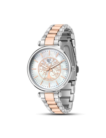 B&G Belle – Orologio Donna Silver Oro Rosa con Fiori (R3853302506)
