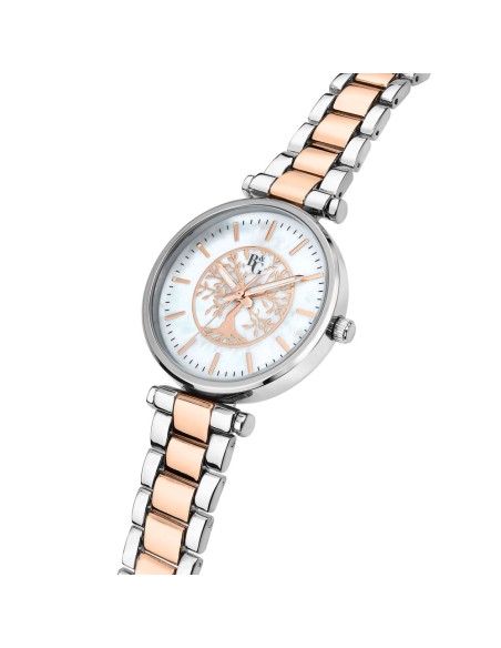 B&G Belle – Orologio Donna Silver Oro Rosa con Fiori (R3853302506)