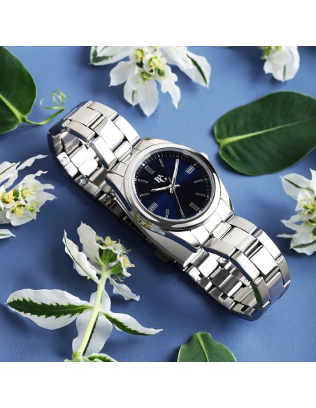 B&G Timeless – Orologio Donna Silver con Quadrante Blu (R3853316505)