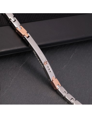 Maserati – Bracciale Uomo Acciaio e Oro Rosa...