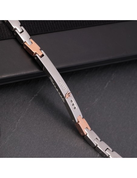 Maserati – Bracciale Uomo Acciaio e Oro Rosa (JM521ATY11)