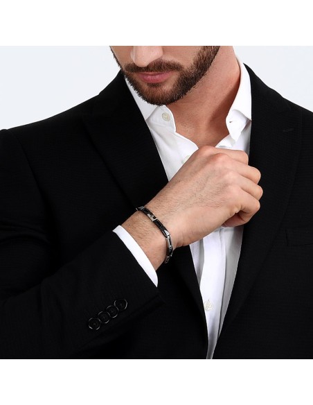 Maserati Jewels – Bracciale Uomo Acciaio Nero  (JM223ATZ22)