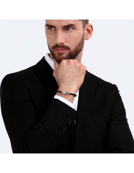 Maserati Jewels – Bracciale Uomo Pelle Nera e Acciaio (JM223AVE17)
