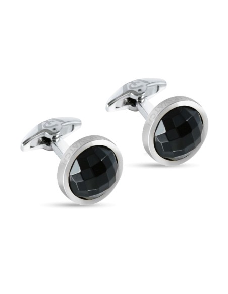 Gemelli Philip Watch J acciaio con cristallo nero (S82AHH09)