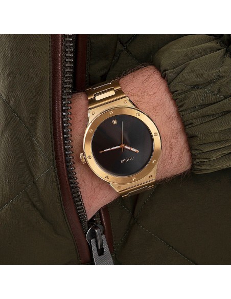 Guess Scope – Orologio Uomo Oro con Quadrante Nero (GW0427G2)
