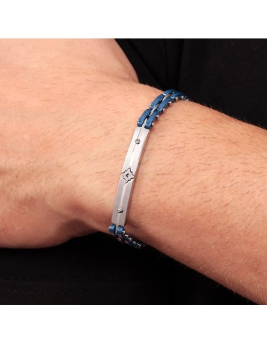 Bracciale Sector Ceramic Acciaio e Blu per Uomo...