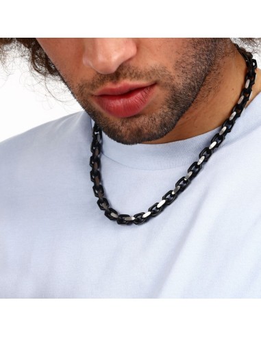 Collana Sector Bold Uomo Acciaio Nero e Silver...