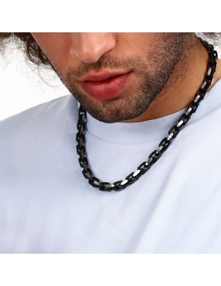 Collana Sector Bold Uomo Acciaio Nero e Silver (SAXS02)