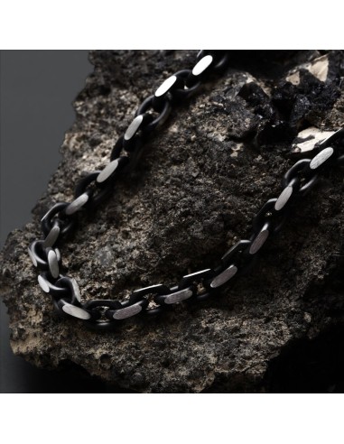 Collana Sector Bold Uomo Acciaio Nero e Silver...