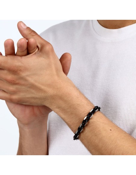 Bracciale Sector Bold Uomo Acciaio Nero e Silver (SAXS03)