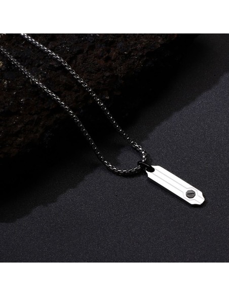 Collana Sector Basic Uomo Acciaio Silver con Pendente Nero (SZS124)
