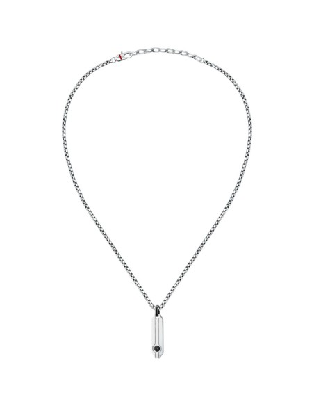 Collana Sector Basic Uomo Acciaio Silver con Pendente Nero (SZS124)