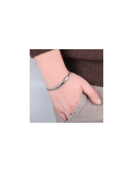 Bracciale Sector Basic Uomo Acciaio Silver con Placca Liscia (SZS35)