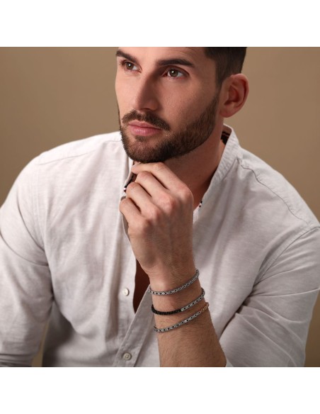 Bracciale Sector Basic Uomo Acciaio Bicolore Silver e Rose Gold (SZS94)