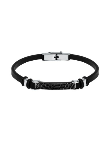 Bracciale Sector Bandy Uomo Pelle Nera e...