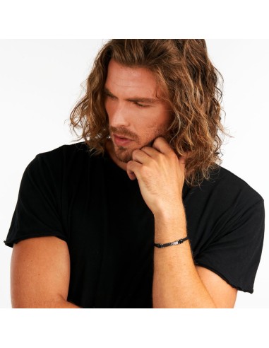 Bracciale Sector Bandy Uomo Pelle Nera e...