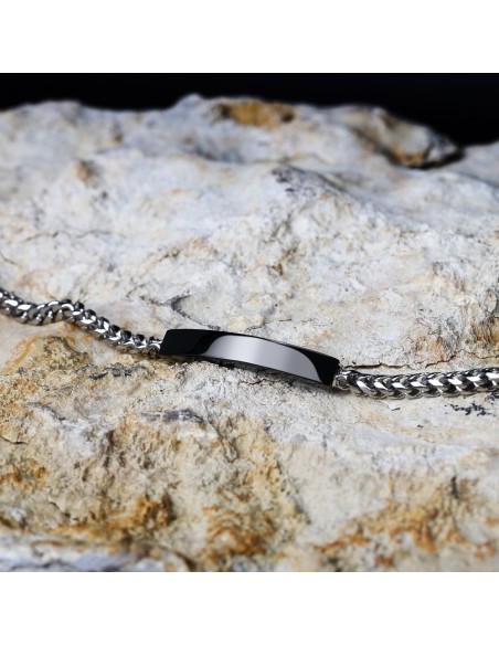 Bracciale Sector Basic Uomo Acciaio Silver con Placca Nera (SZS106)
