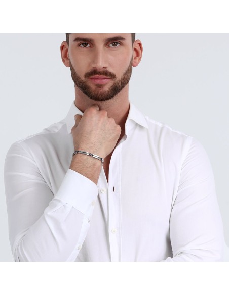 Bracciale Uomo Morellato Urban Acciaio Blue & Black Zirconi (SABH23)