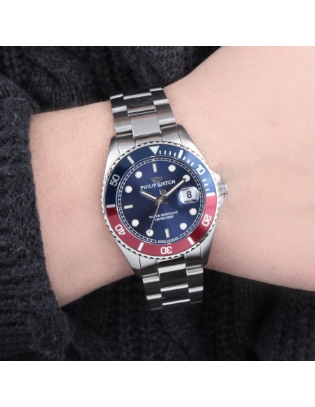 Orologio Philip Watch Caribe Blu/Rosso Uomo (R8253597052)