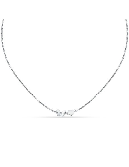 Collana Morellato Talismani Donna Farfalla e Cuore Silver (SAUN32)