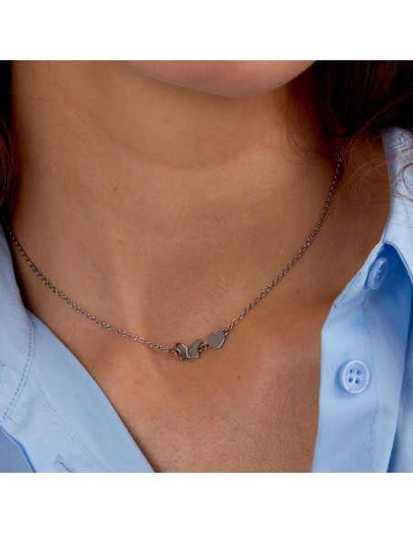 Collana Morellato Talismani Donna Farfalla e Cuore Silver (SAUN32)