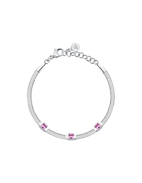Bracciale Morellato Gioia Donna con Cristalli Rosa in Acciaio Silver (SAVY33)
