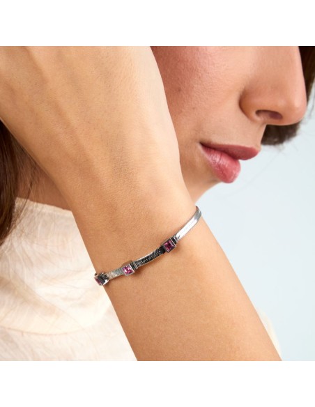 Bracciale Morellato Gioia Donna con Cristalli Rosa in Acciaio Silver (SAVY33)