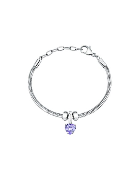 Bracciale Morellato Drops Donna con Cuore Viola (SCZ1345)