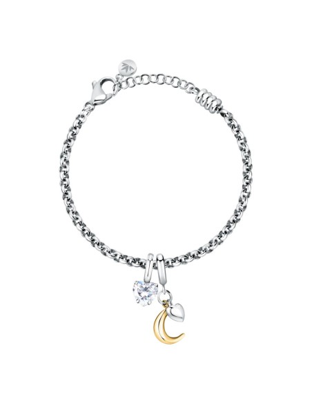 Bracciale Morellato Drops Donna Silver con Charms Cuore e Luna (SCZ1375)