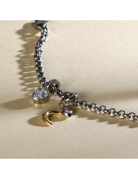 Bracciale Morellato Drops Donna Silver con Charms Cuore e Luna (SCZ1375)
