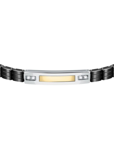 Bracciale Morellato Gold Uomo Silver Nero Oro...