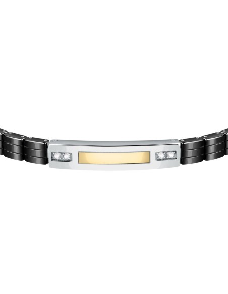 Bracciale Morellato Gold Uomo Silver Nero Oro (SATM11)