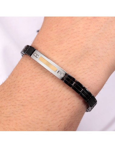 Bracciale Morellato Gold Uomo Silver Nero Oro...