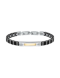 Bracciale Morellato Gold Uomo Silver Nero Oro (SATM11)