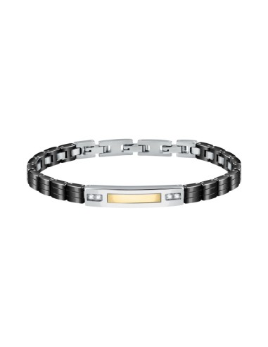 Bracciale Morellato Gold Uomo Silver Nero Oro...