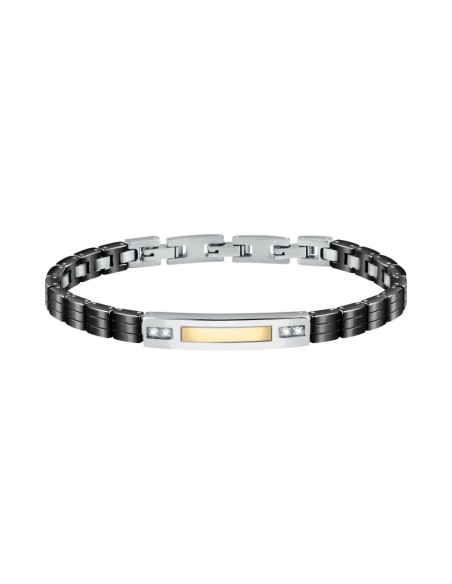 Bracciale Morellato Gold Uomo Silver Nero Oro (SATM11)