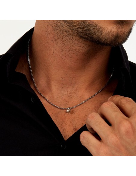Collana Morellato Gold Uomo Acciaio Silver con Pendente Oro (SATM26)