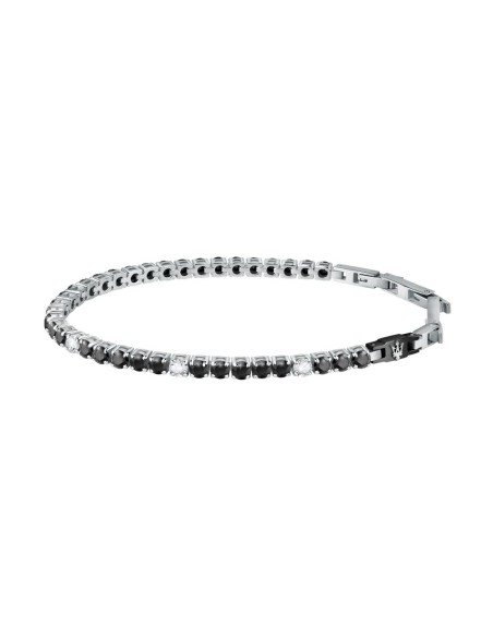 Maserati – Bracciale Uomo Acciaio con Zirconi Nero Bianco (JM222AVC05)