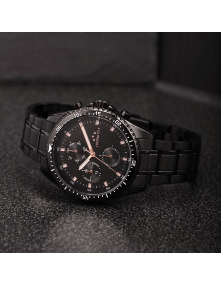Chronostar Race – Orologio Uomo Nero con Bracciale Acciaio (R3753311001)